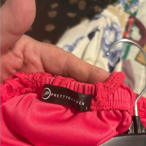 Elegant Hot Pink Lace Dress - Picture 2 of 2